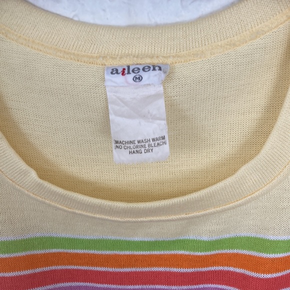 Vintage Aileen Yellow Rainbow Knit Drawstring Tank - Picture 2 of 9